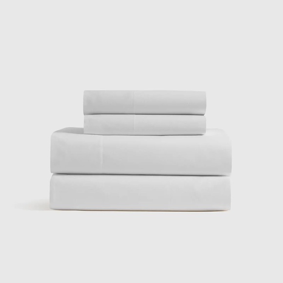 QUINCE Classic Organic Percale Sheet Set Queen White 6803